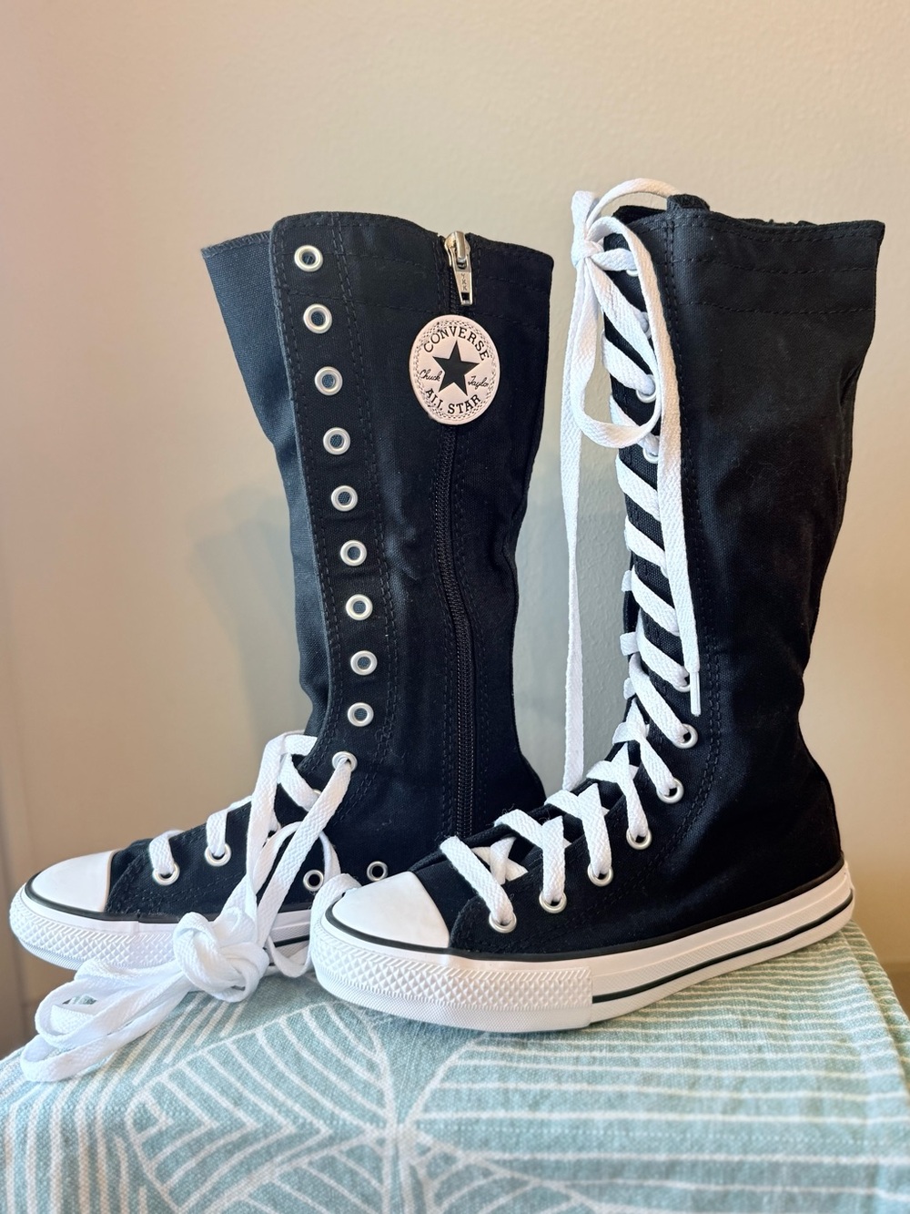 Converse Chuck Taylor All Star Knee High Shoes Youth 1 Black NWOT